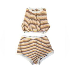 Zara Knit Striped Tank/Top Short Set Small